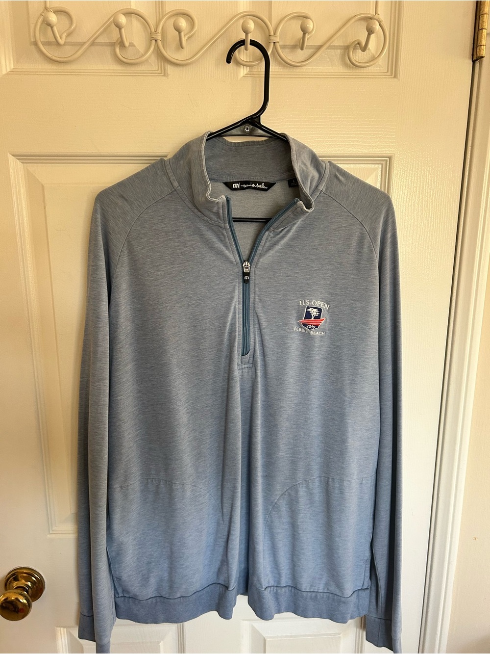 Travis Matthew’s Men's Blue Quarter-Zip Sweater U.S. Open Pebble Beach Size L